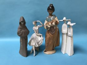 Four various Lladro figures