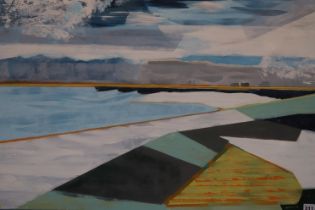 20th Century School, unsigned, oil, 'The 5th Continent', 61 x 91cm