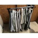 A clothes rail and clothes