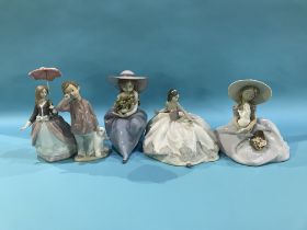 Five various Lladro figures