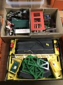 A Scalextric set and accessories etc