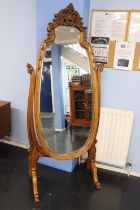 Mahogany cheval mirror