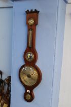 A mahogany banjo barometer