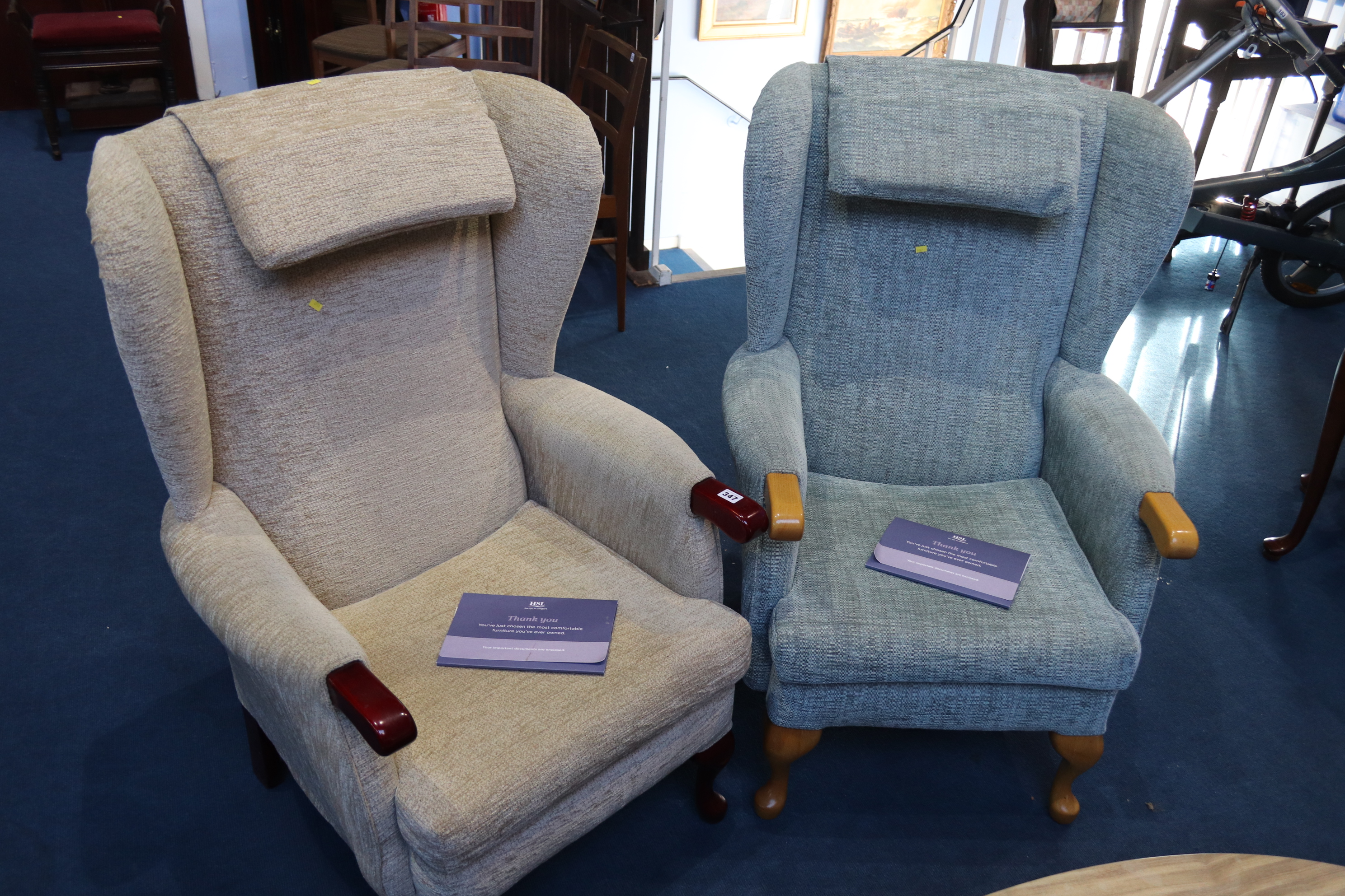 Two HSL armchairs