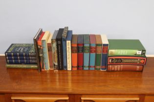 A selection of Folio Society Edition books, including Memoirs of a Georgian Rake, Rides Round