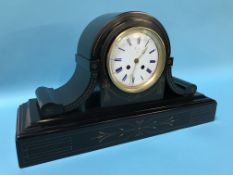 Three Victorian slate clocks