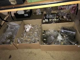 Four boxes of assorted glassware etc