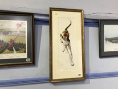 Limited edition print, signed Marianne Rogers, 'Foxhound II', limited edition 361/500, 48 x 16cm