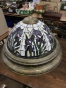 Large leaded glass light fitting