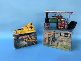 A boxed Thunderbird 4 and a boxed Mamod traction engine
