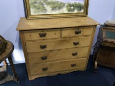 An Edwardian pine chest of drawers, W 111cm