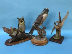 Three Capo Di Monte figures of birds