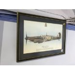 Signed limited edition print, 'Spitfire Ia Squadron RAF Westhampnett', signed, 27 x 43cm