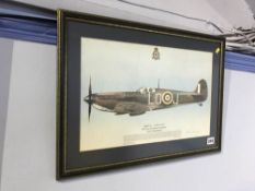 Signed limited edition print, 'Spitfire Ia Squadron RAF Westhampnett', signed, 27 x 43cm