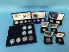 Large collection of silver proof coins