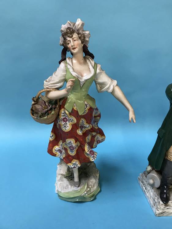 A Continental porcelain figure of Napoleon and a pair of figures - Image 2 of 4