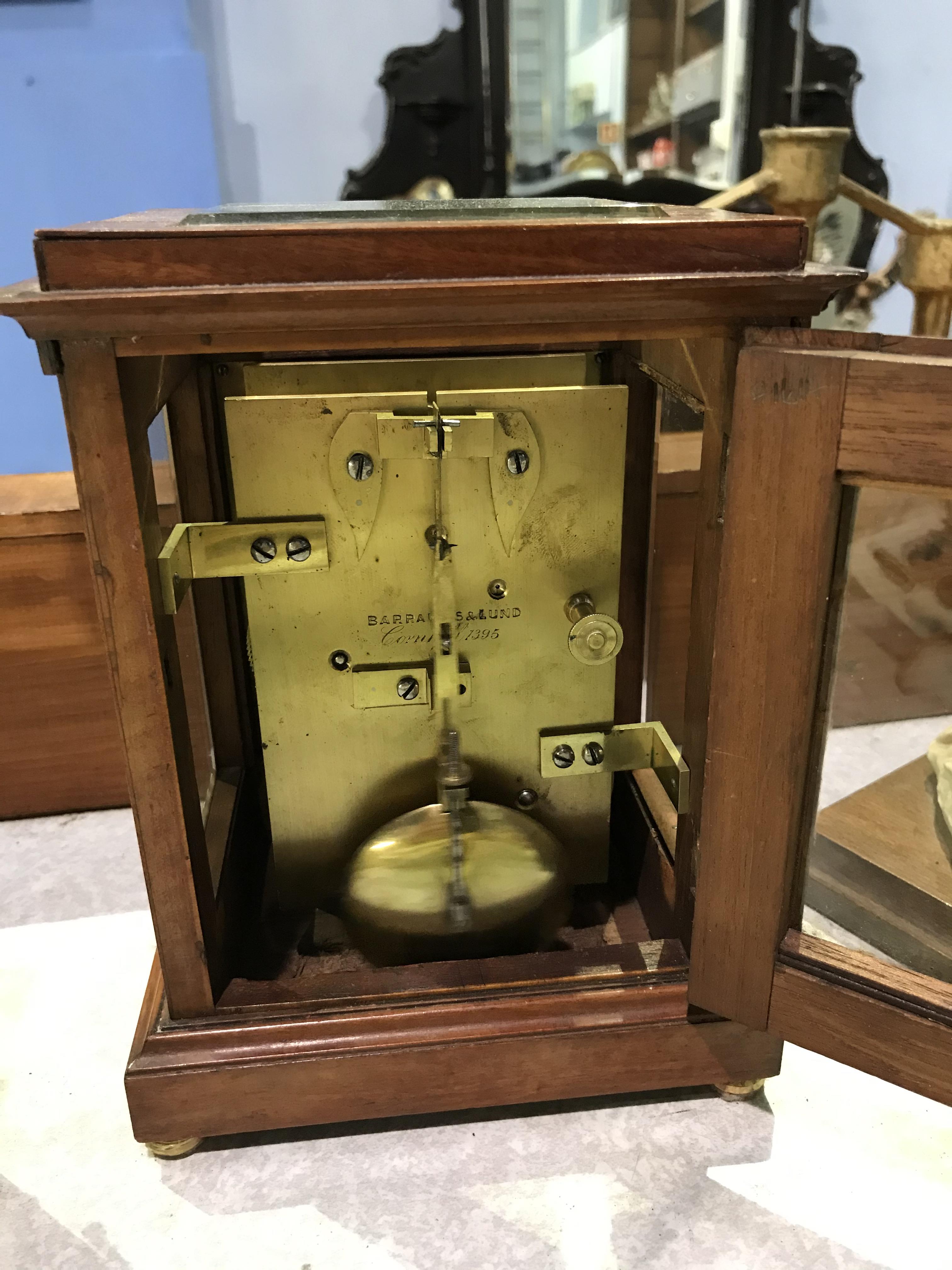 A Mappin and Webb brass carriage clock and two other clocks - Image 8 of 10