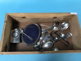 Assorted silver including pair of Georgian Scottish serving spoons etc.