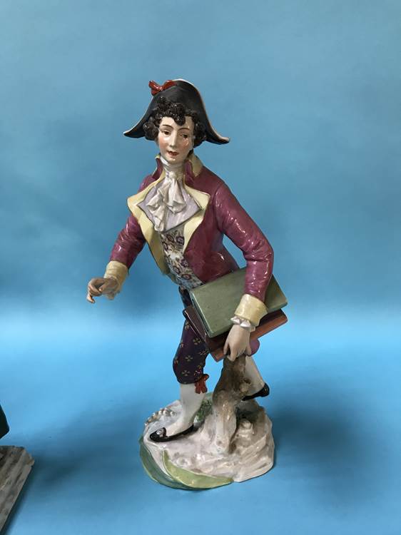 A Continental porcelain figure of Napoleon and a pair of figures - Image 4 of 4