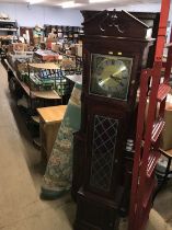 Fire surround, two rugs, corner cabinet, grandmother clock etc.