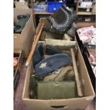 Assorted militaria in two boxes