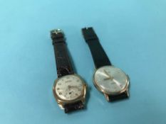 Two gents gold watches Majex and Roamer