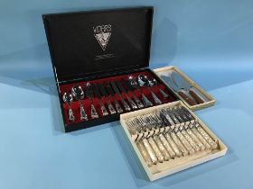 A cased Viners cutlery set etc