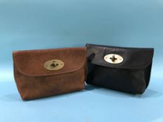A Mulberry black pouch and a Mulberry brown pouch (2)