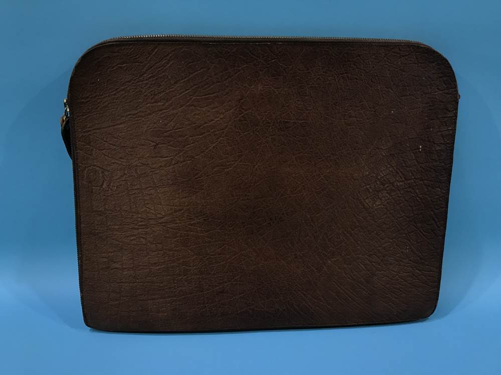 Mulberry brown leather document holder, stamped Mulberry Company, Made In England, embossed - Image 2 of 4