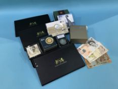 Collection of commemorative silver coins etc