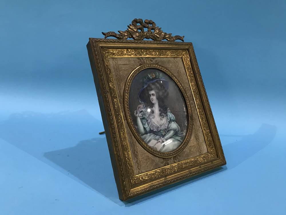 A Gilt framed continental miniature portrait