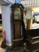 A mahogany longcase clock by William Lawson Newton, with brass dial, sun and moon phase and two