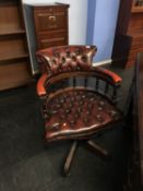A Chesterfield office swivel chair