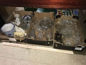 Three trays of assorted and a mirror