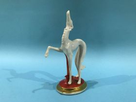 A Roloff porcelain figure of a Saluki dog