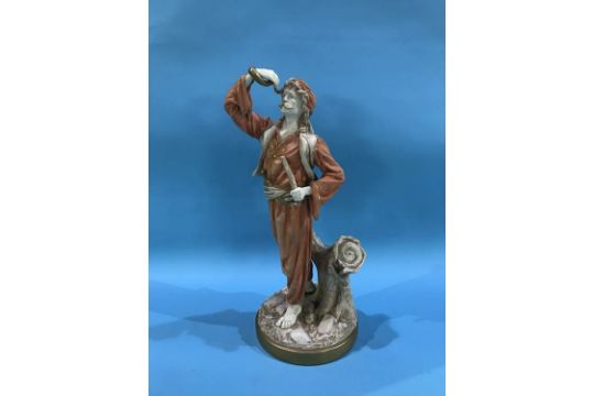 A Royal Worcester figure of Chunguin Indian Snake Charmer by J. Hadley - Image 1 of 6