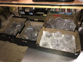 Four boxes of assorted glassware