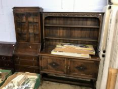 Oak dresser and a bureau bookcase