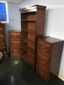 Pair of filing drawers and a bookcase