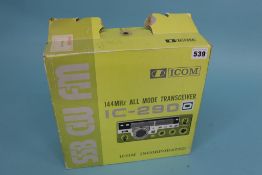 A boxed ICOM IC - 290 multi mode transceiver