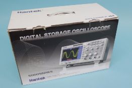 A boxed Hantek 5000 series digital storage oscilloscope, DS05202P