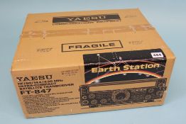 A boxed Yaesu FT-847 ultra compact multiband transceiver