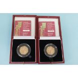 Two 'Celebrating the 100th Anniversary of the Women's Social and Political Union', gold proof 50p