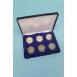 A boxed Westminster set of six silver proof coins '100 Years of Peter Rabbit'