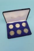 A boxed Westminster set of six silver proof coins '100 Years of Peter Rabbit'