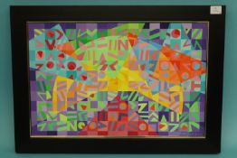Derek English, oil, signed, two Abstracts, Untitled, (framed), 32 x 41cm, 34 x 54cm (2)