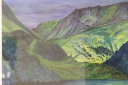 Derek English, watercolour, 'Ullswater' (framed), 48 x 58cm