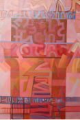 Derek English, oil, 'Abstract', (framed), 75 x 60cm