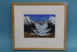 Derek English, watercolour, signed, 'Snow Slopes', 'Encroaching Cloud 2', 'Big Dipper' and 'Snow