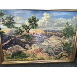 Oil on board impressionist landscape signed G E Ch